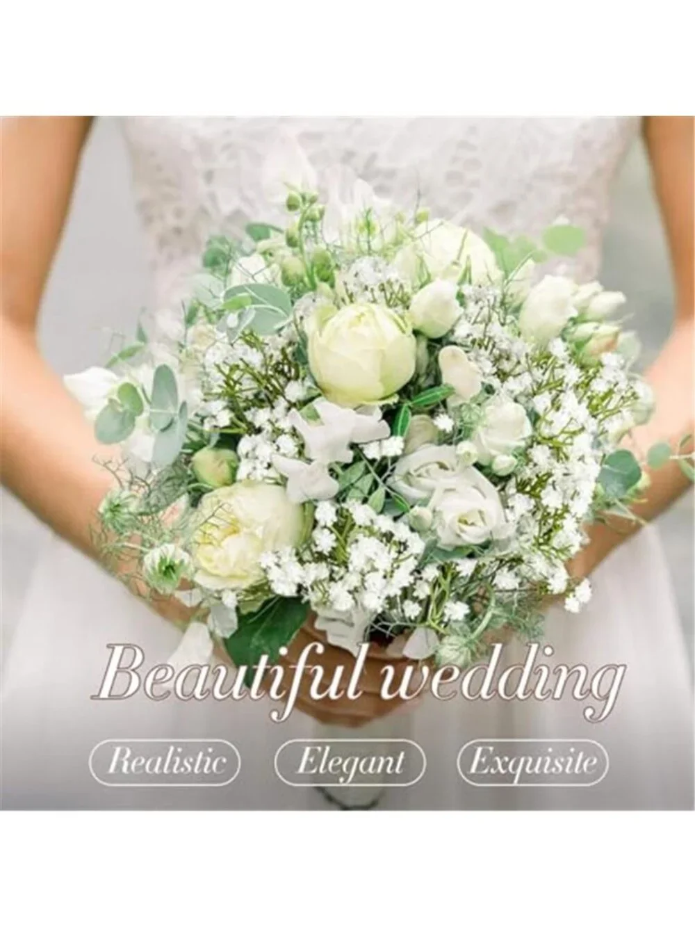 Artificial Babys Breath Flowers White Faux Gypsophila Wedding Vase Decor